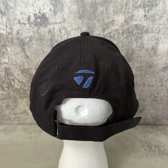 Taylor Made Golf Hat Black Blue Adjustable Baseball Cap - Picture 3 of 6
